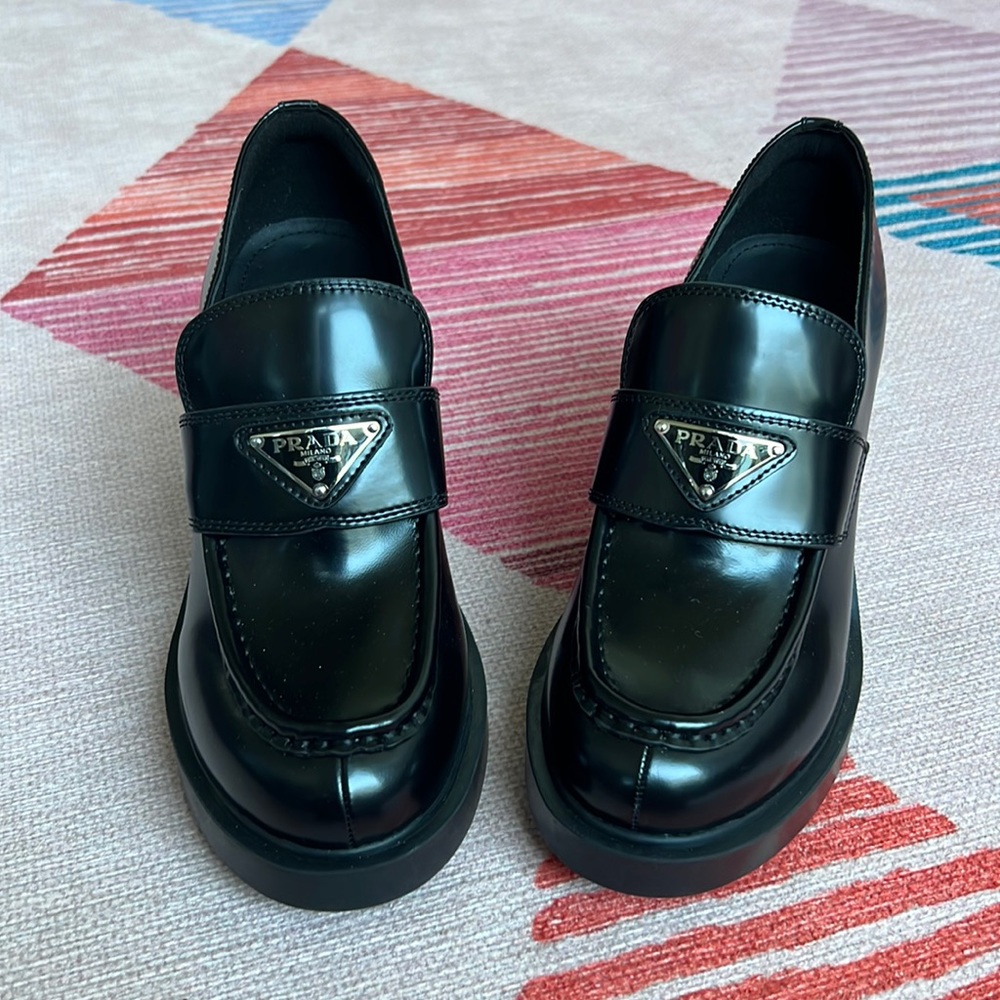 Prada heeled loafers - brand new - 38